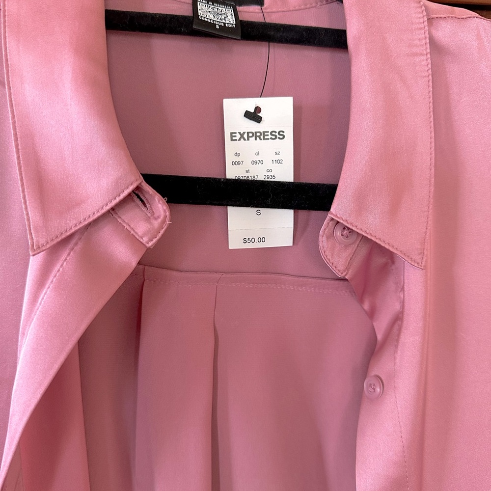 Express Blush Pink Collared Shirt